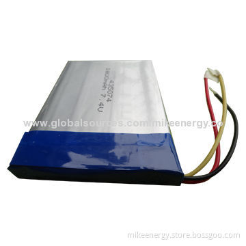 Li-polymer Battery with 1,800mAh Capacity and 7.4V Nominal Voltage